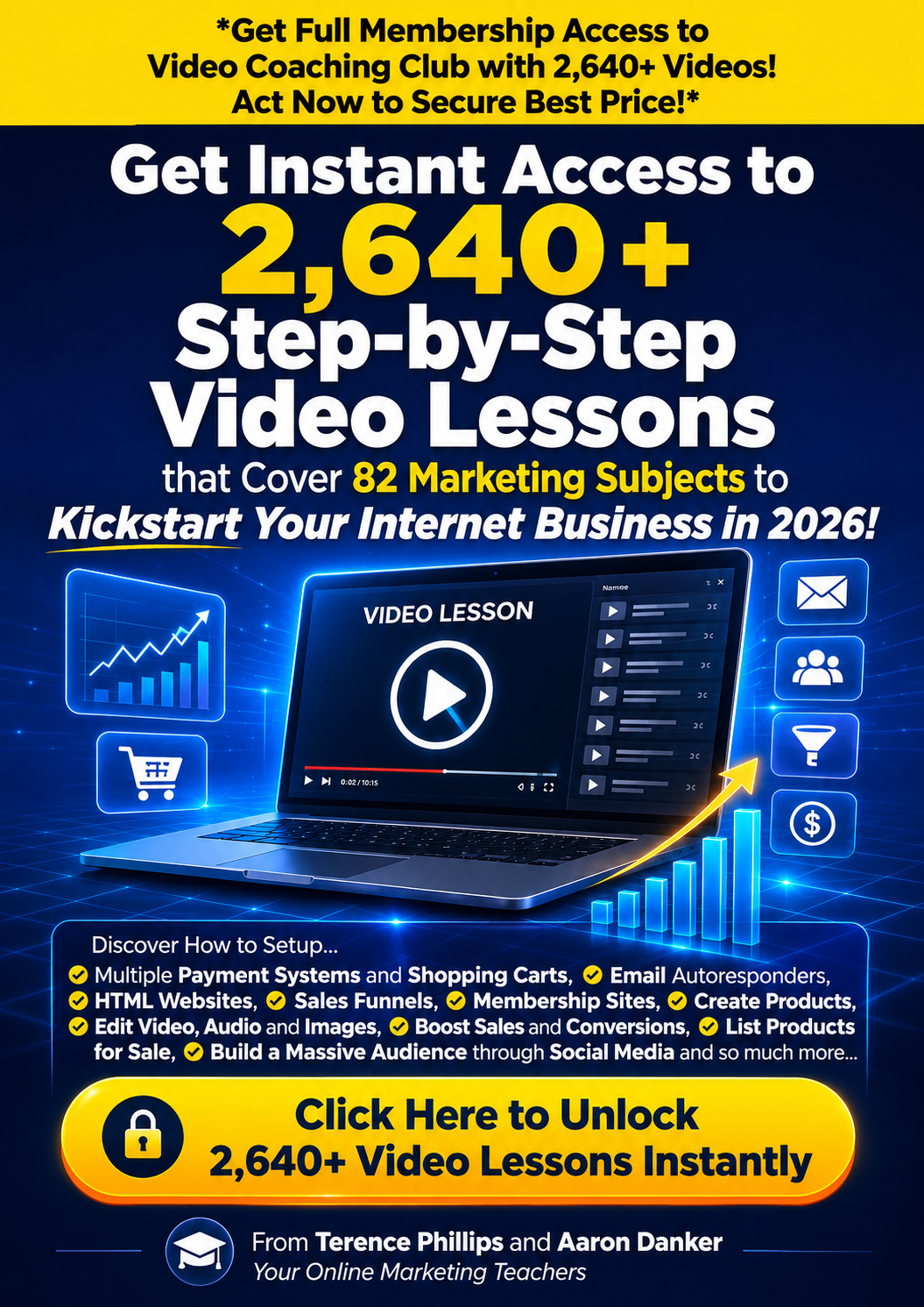 Video Coaching Club offer with access to 2,640 plus step-by-step video lessons